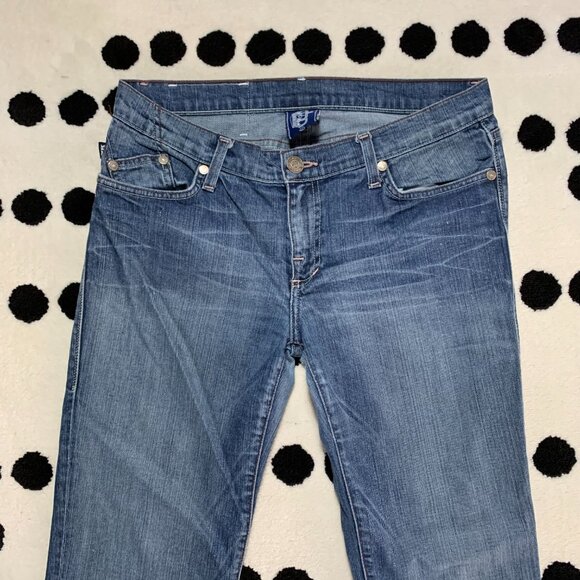 Victoria Beckham Rock & Republic Low Rise Distressed Denim Straight Leg Jeans - Picture 3 of 15